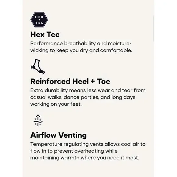 Bombas Men’s Hiking Calf Socks L Hex Tec – 3 Pairs - Picture 6 of 7